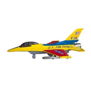 U.S. Air Force F-16 Pull Back Die-Cast Metal Toy Jet - Yellow and Red